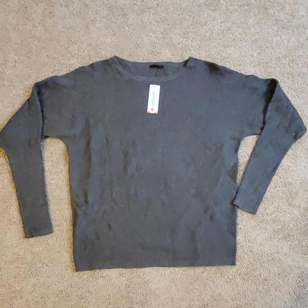 NWT Grey Dolman Sweater